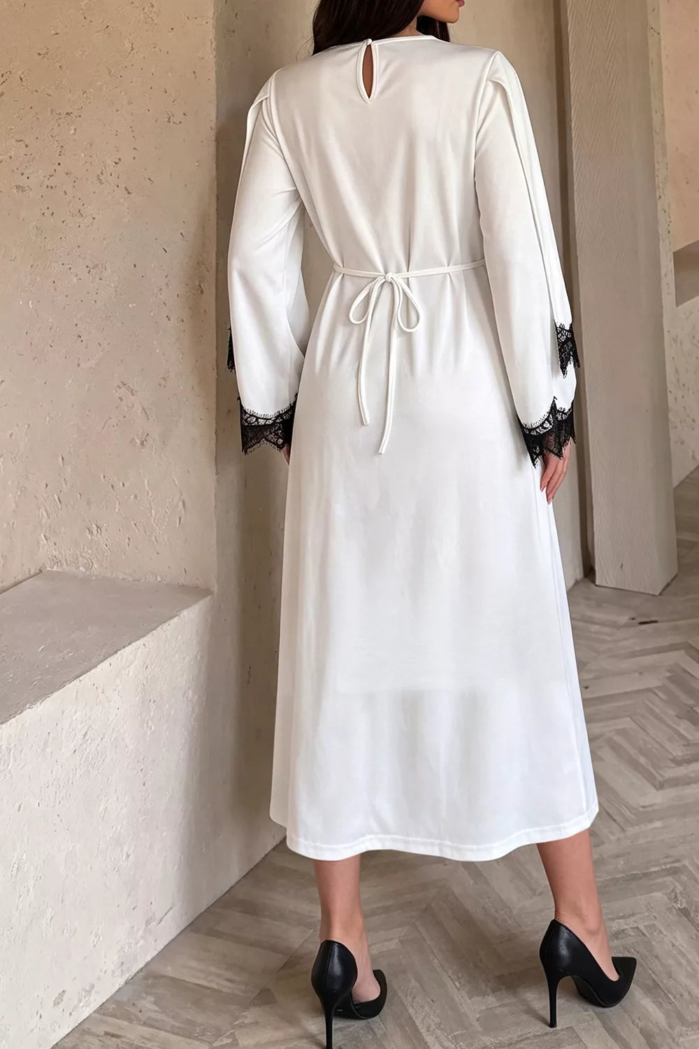 Luna Lace-Trim Midi Dress