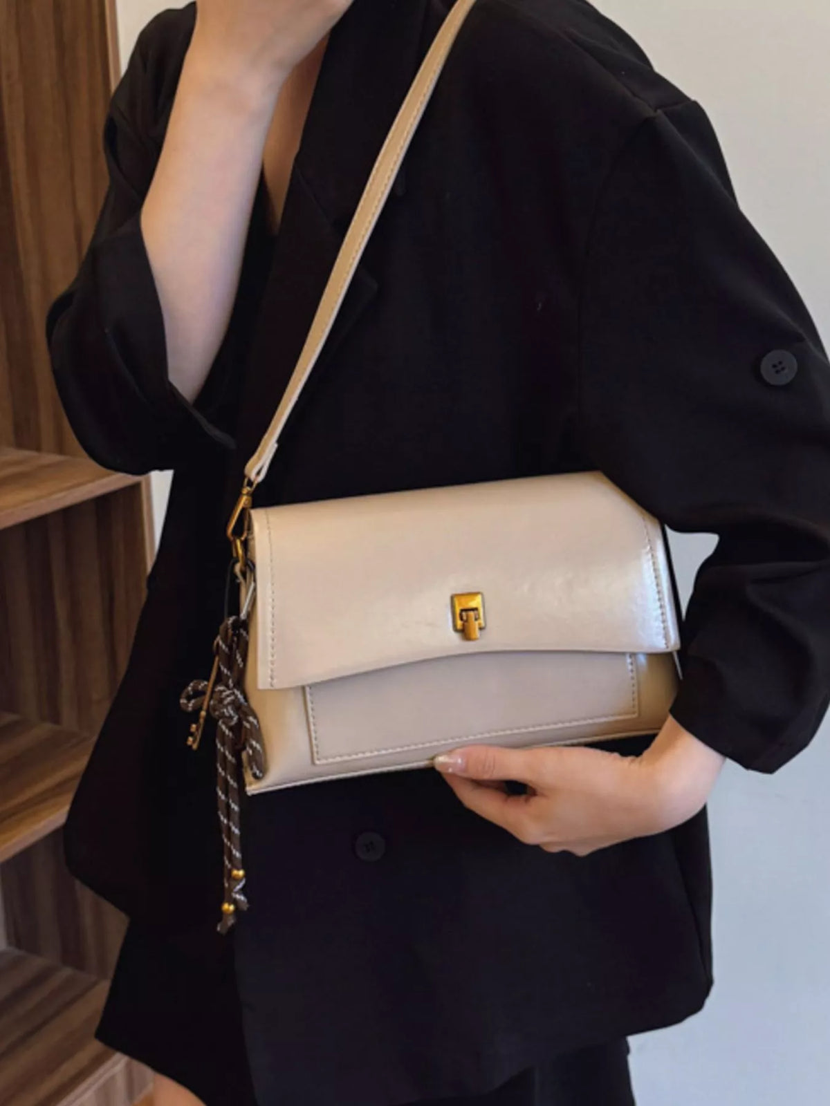 Ronda Faux Leather Flap Bag